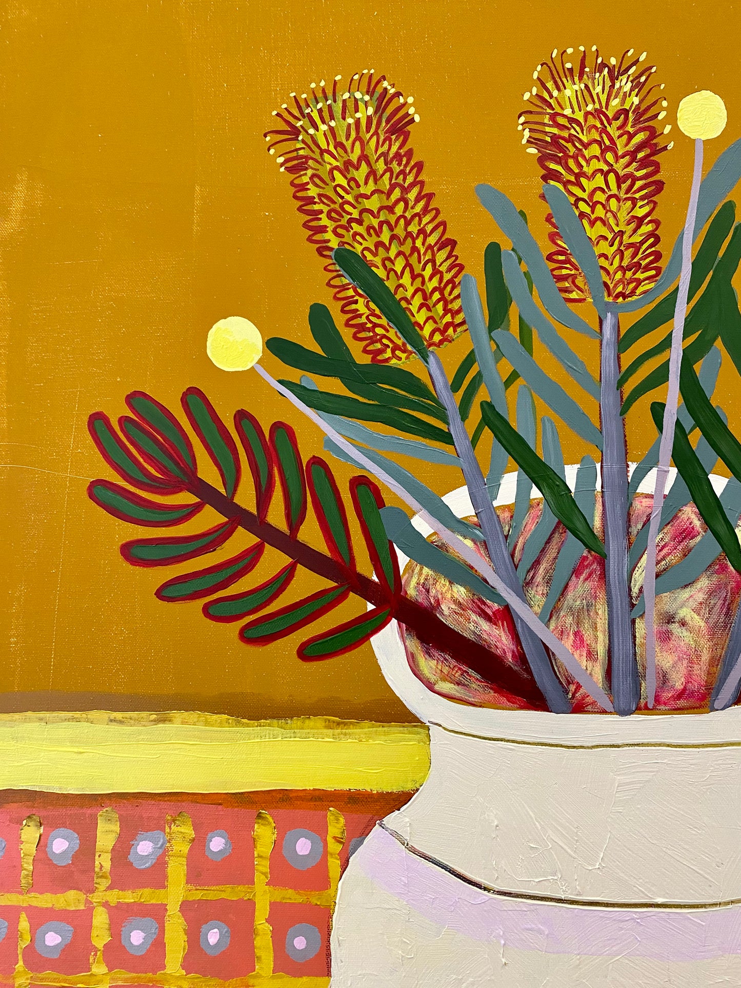 Pink Vase with Natives
