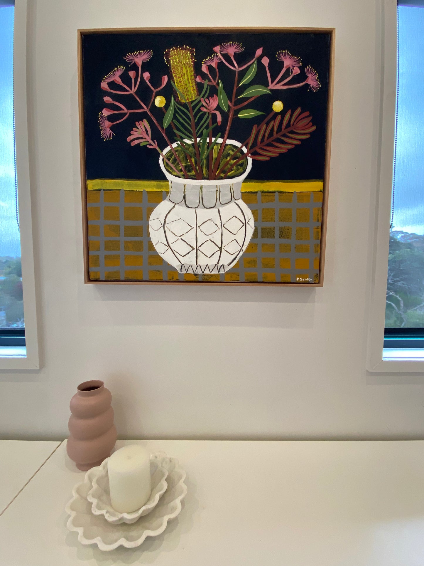 White Vase with Natives
