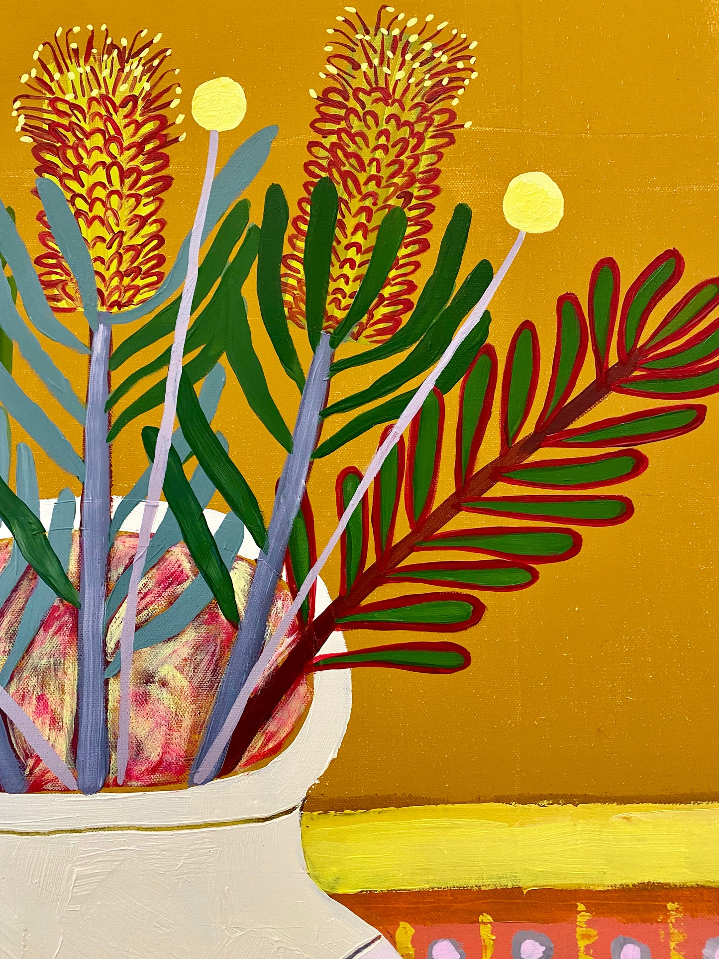 Pink Vase with Natives