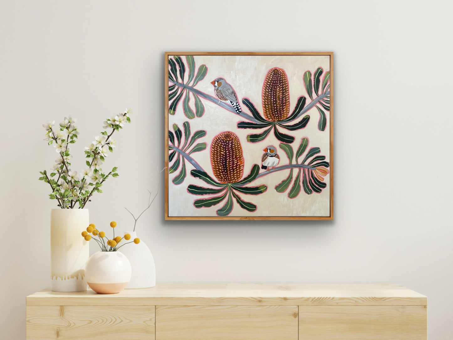 Zebra Finch and Banksia #2