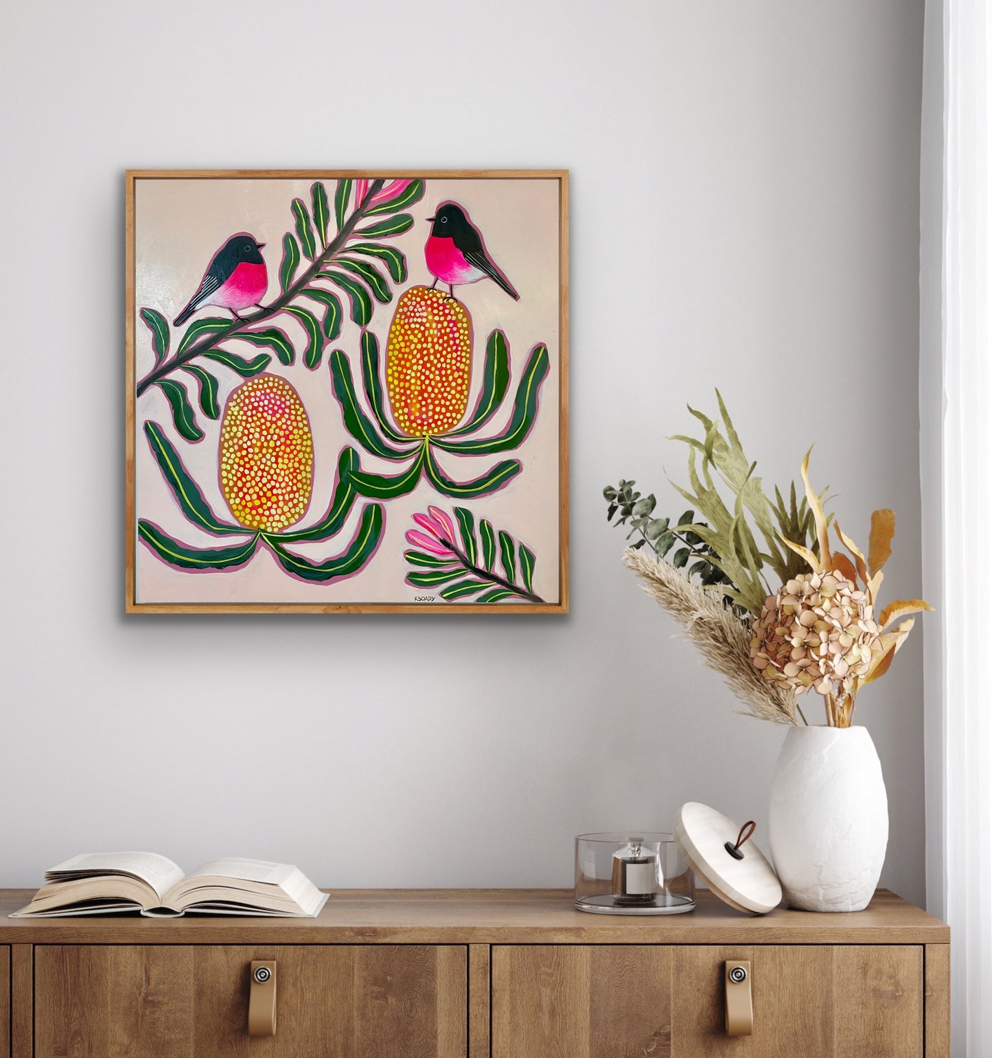 Pink Robins and Banksias