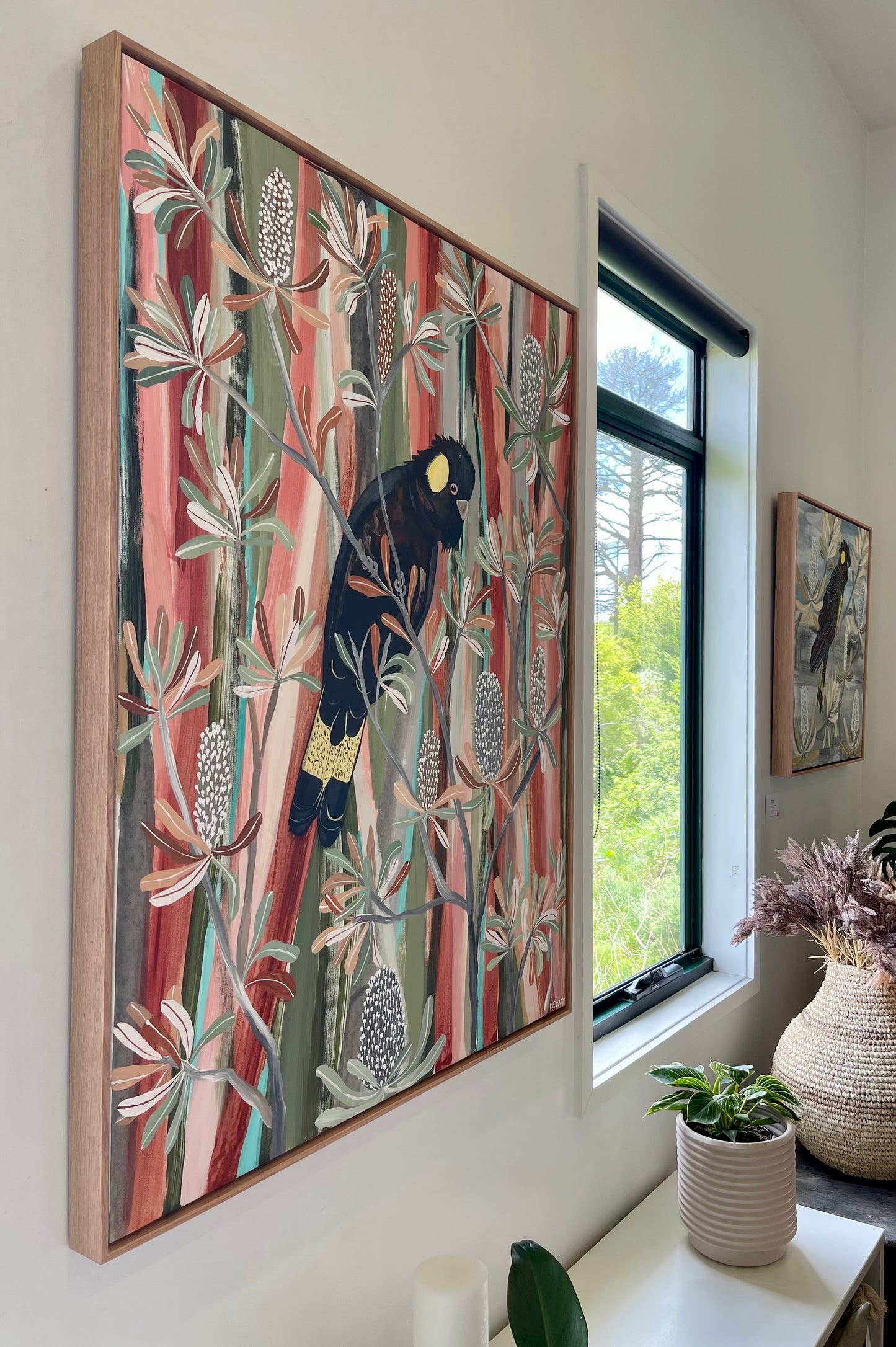 Desert Banksia and Black Cockatoo
