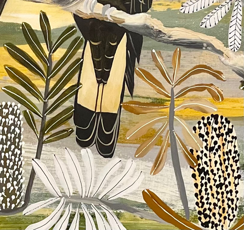 Black Cockatoos in Autumn Natives