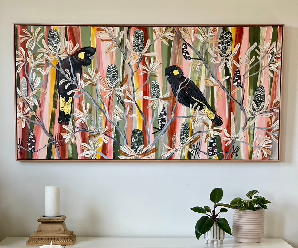 Desert Banksia and Black Cockatoos