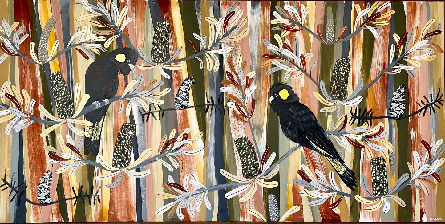 Desert Banksia with Black Cockatoos - Central Coast 2022