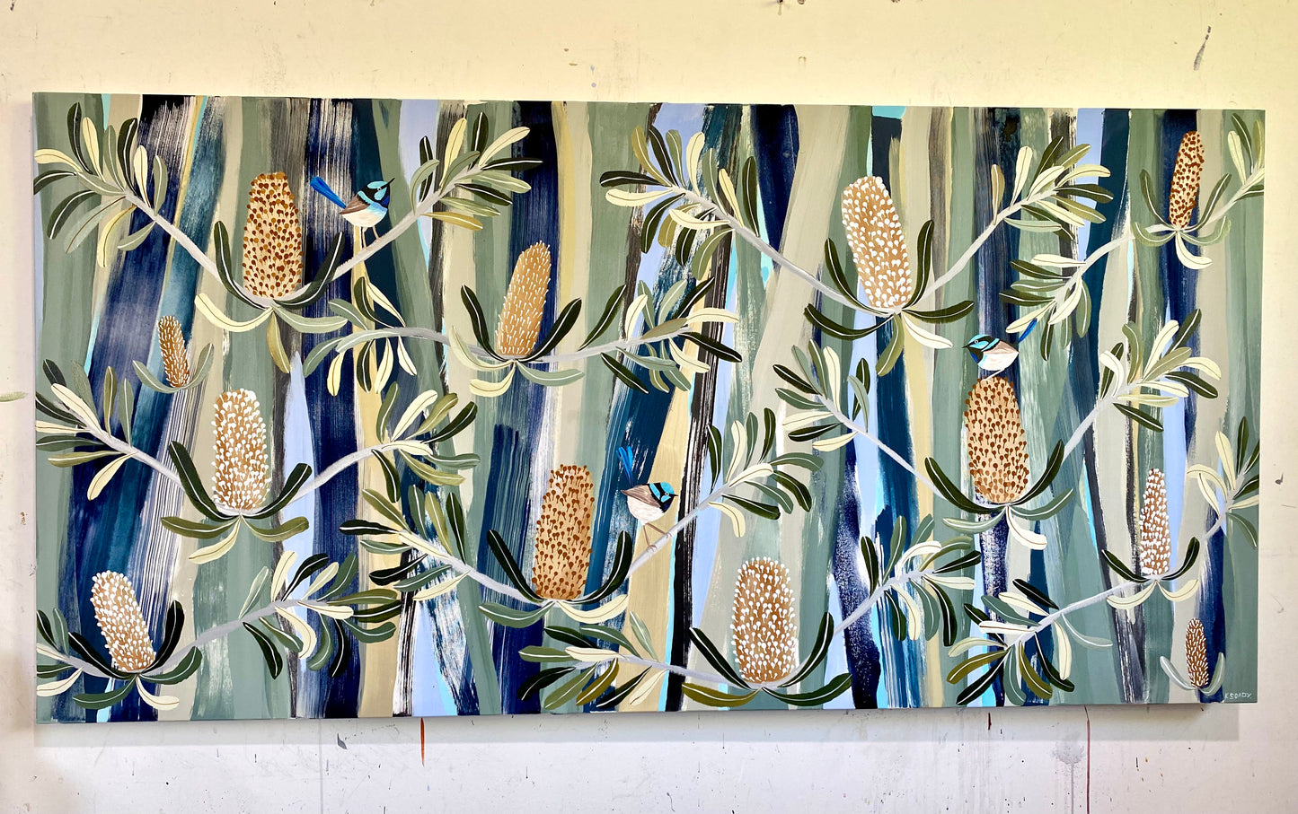 Blue Mountains Banksia with Fairy Wrens - NSW