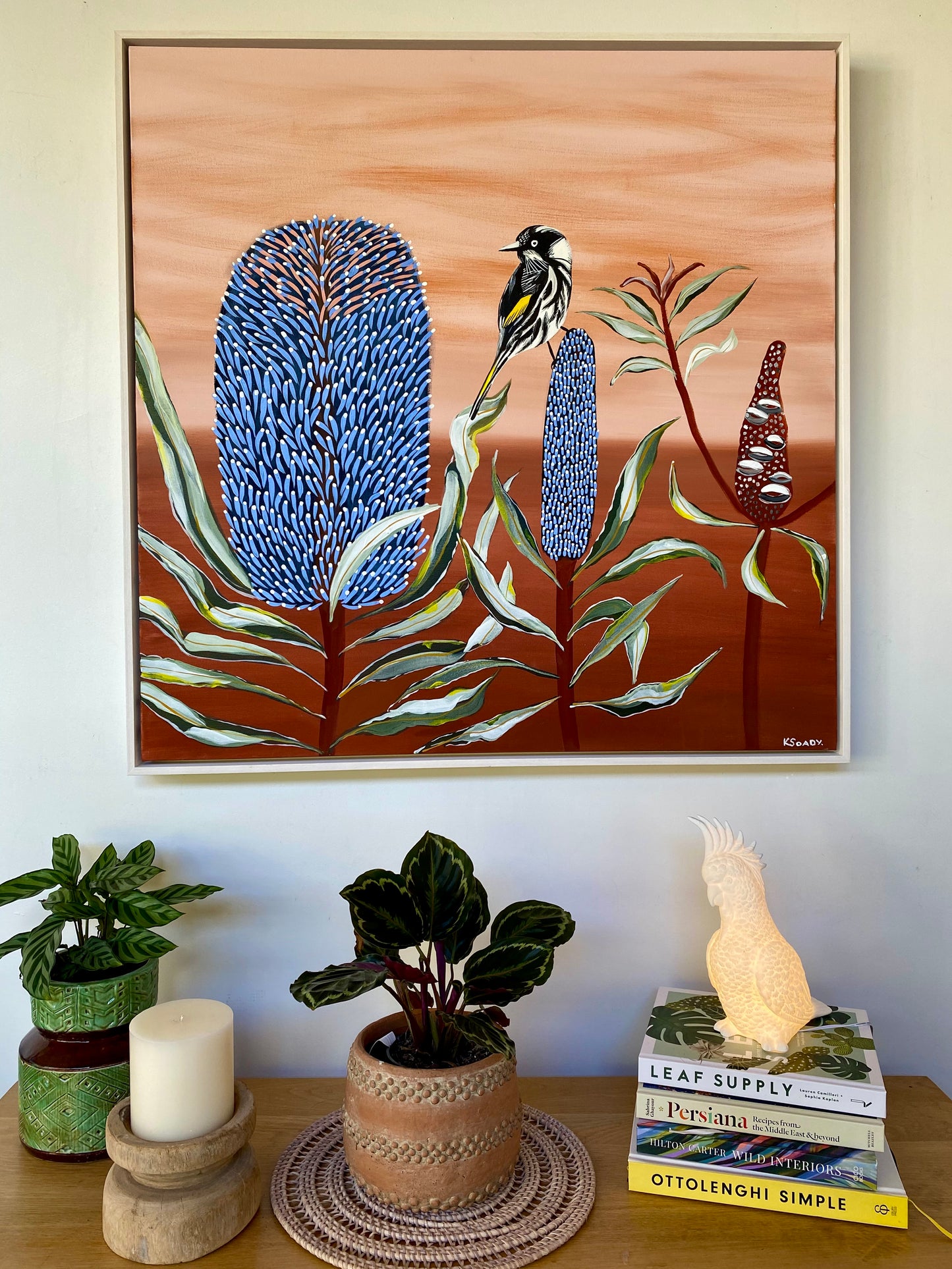 Blue Banksia & Honeyeater