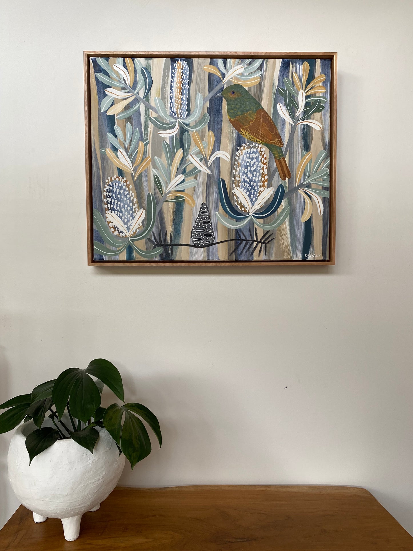 Banksia and Satin Bower Bird