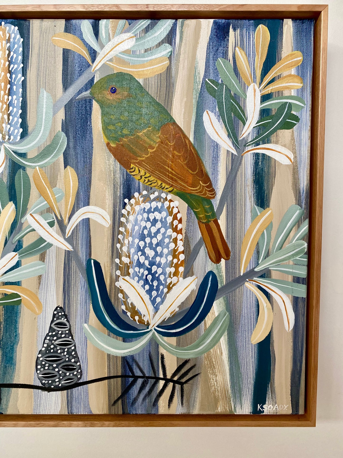 Banksia and Satin Bower Bird
