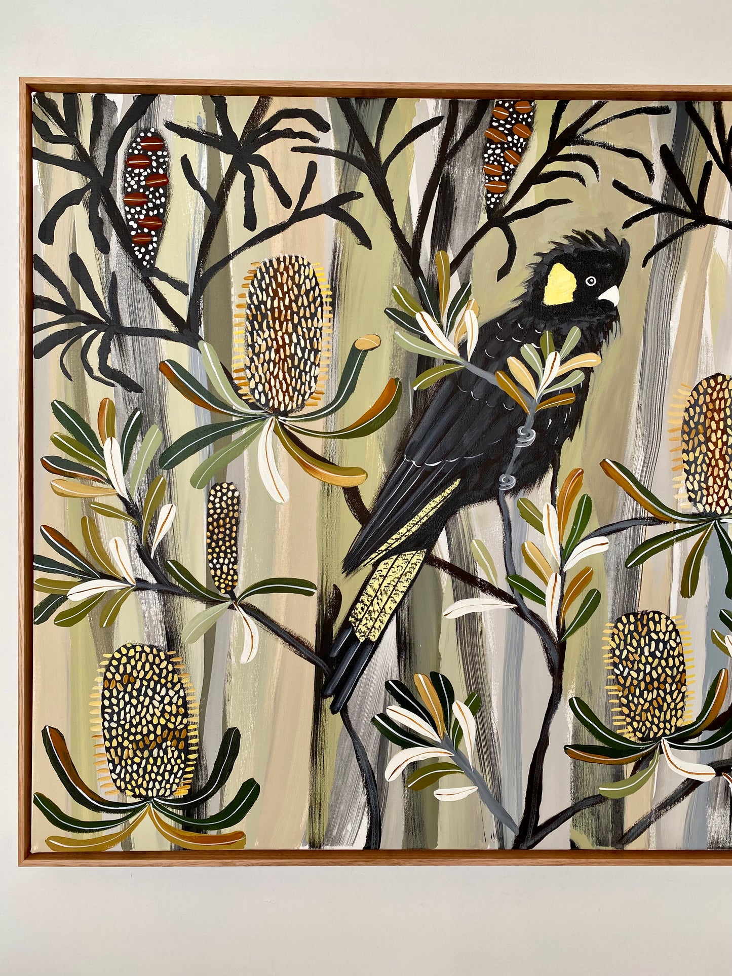 Black Cockatoos in the Banksia