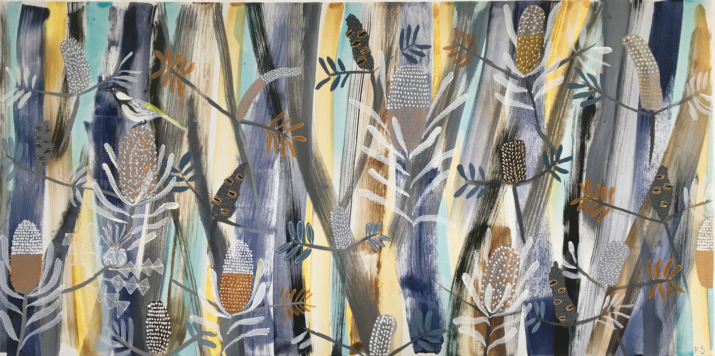 Honeyeater in the Banksias #2