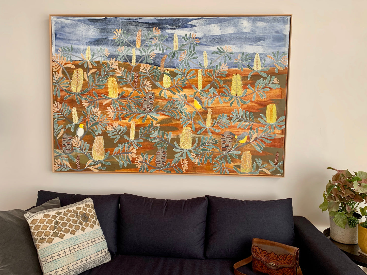 Blue Mountains Spring - framed in oak