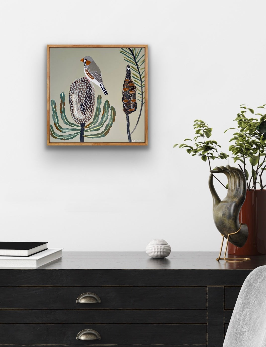 Zebra Finch and Banksia #4