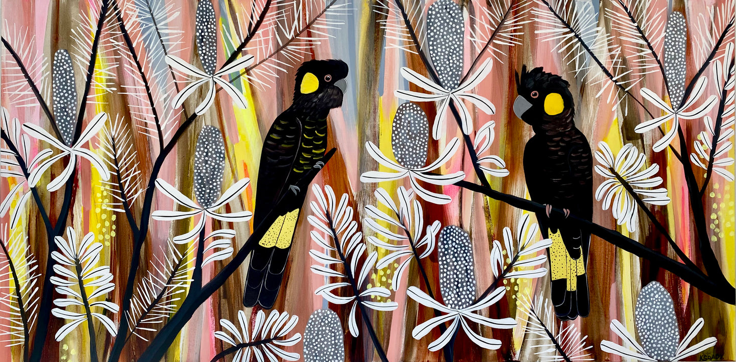 Sunset Black Cockatoos