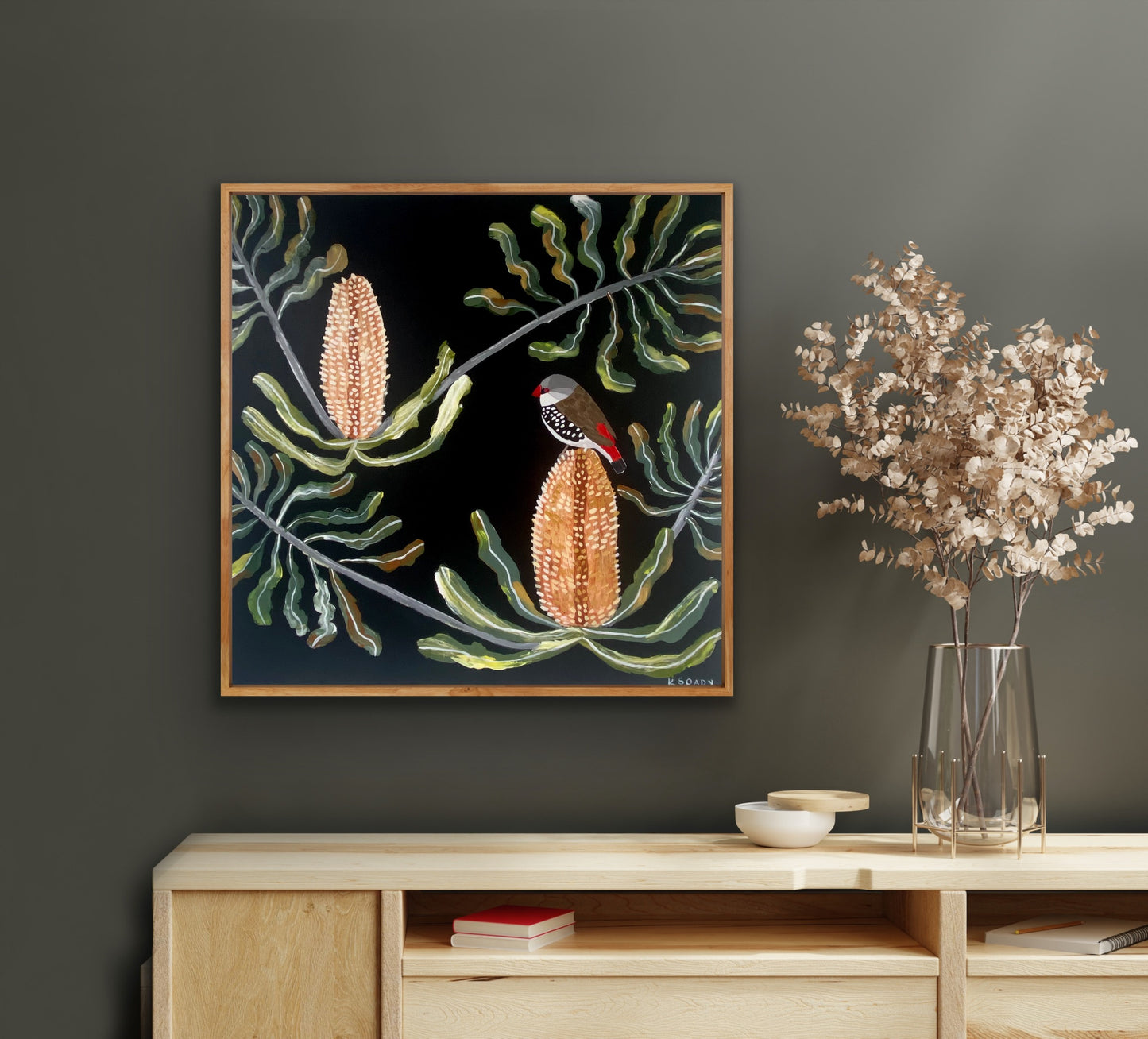 Firetail and Banksias #1