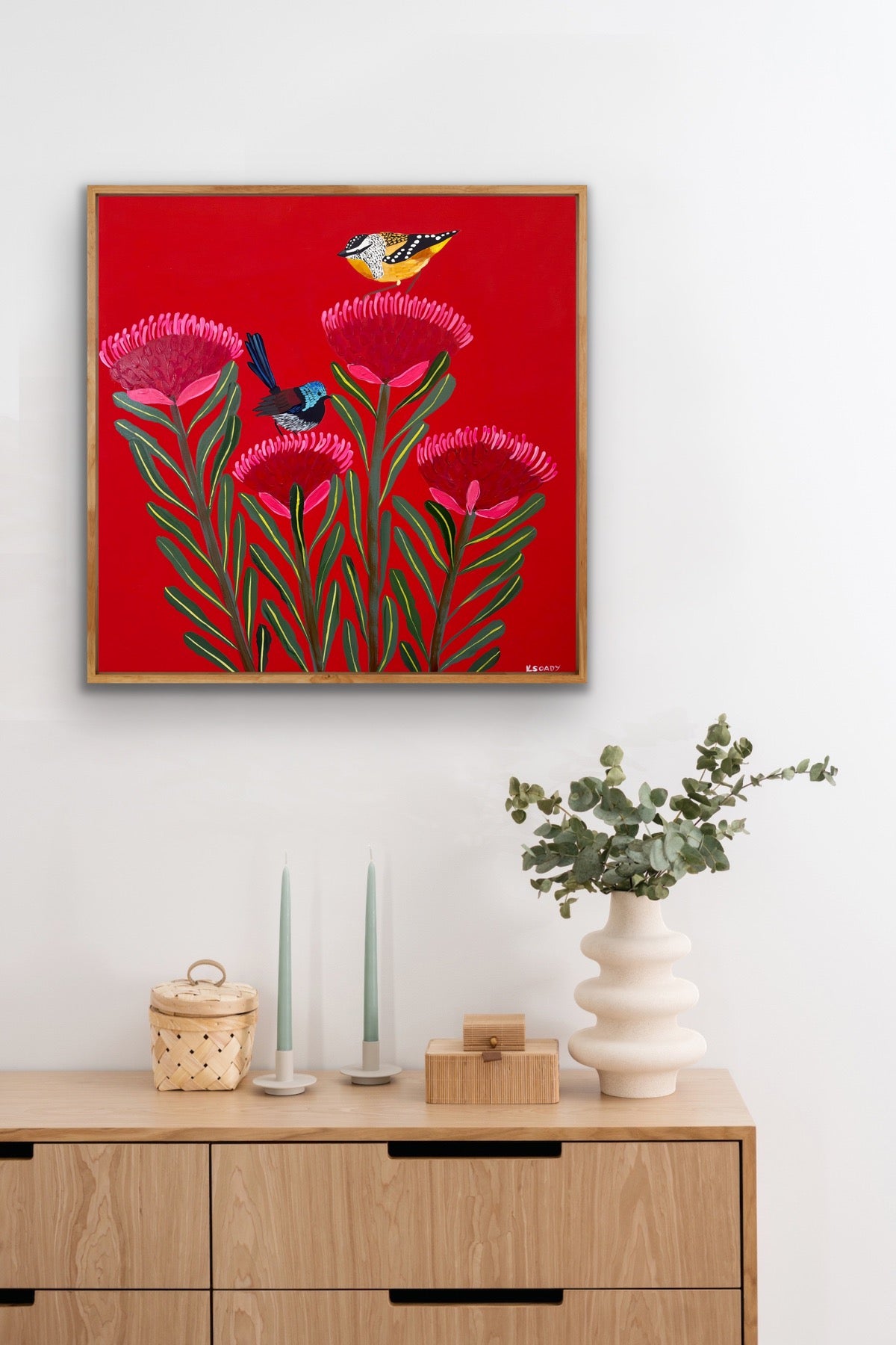 Waratah and Native Birds