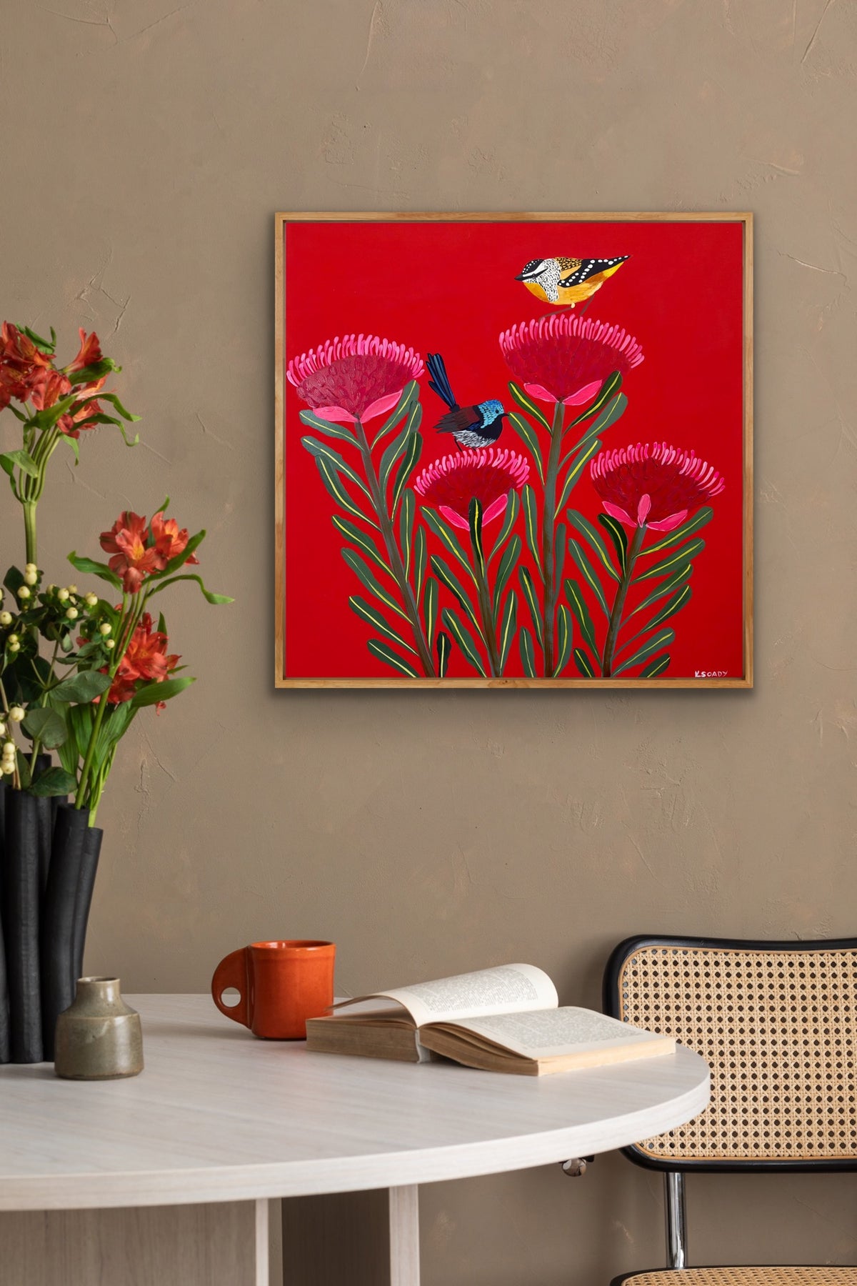 Waratah and Native Birds
