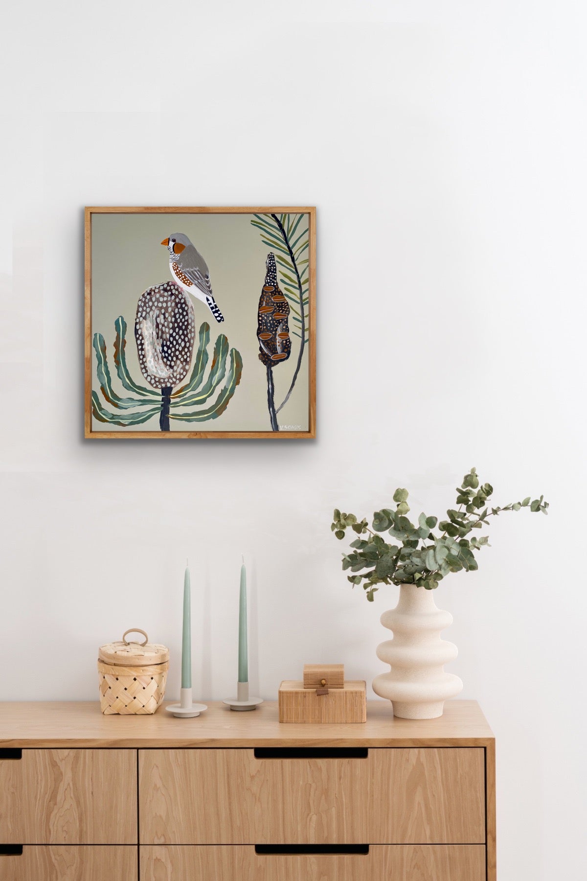 Zebra Finch and Banksia #4