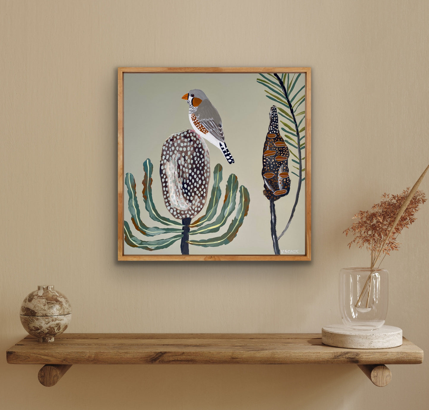Zebra Finch and Banksia #4