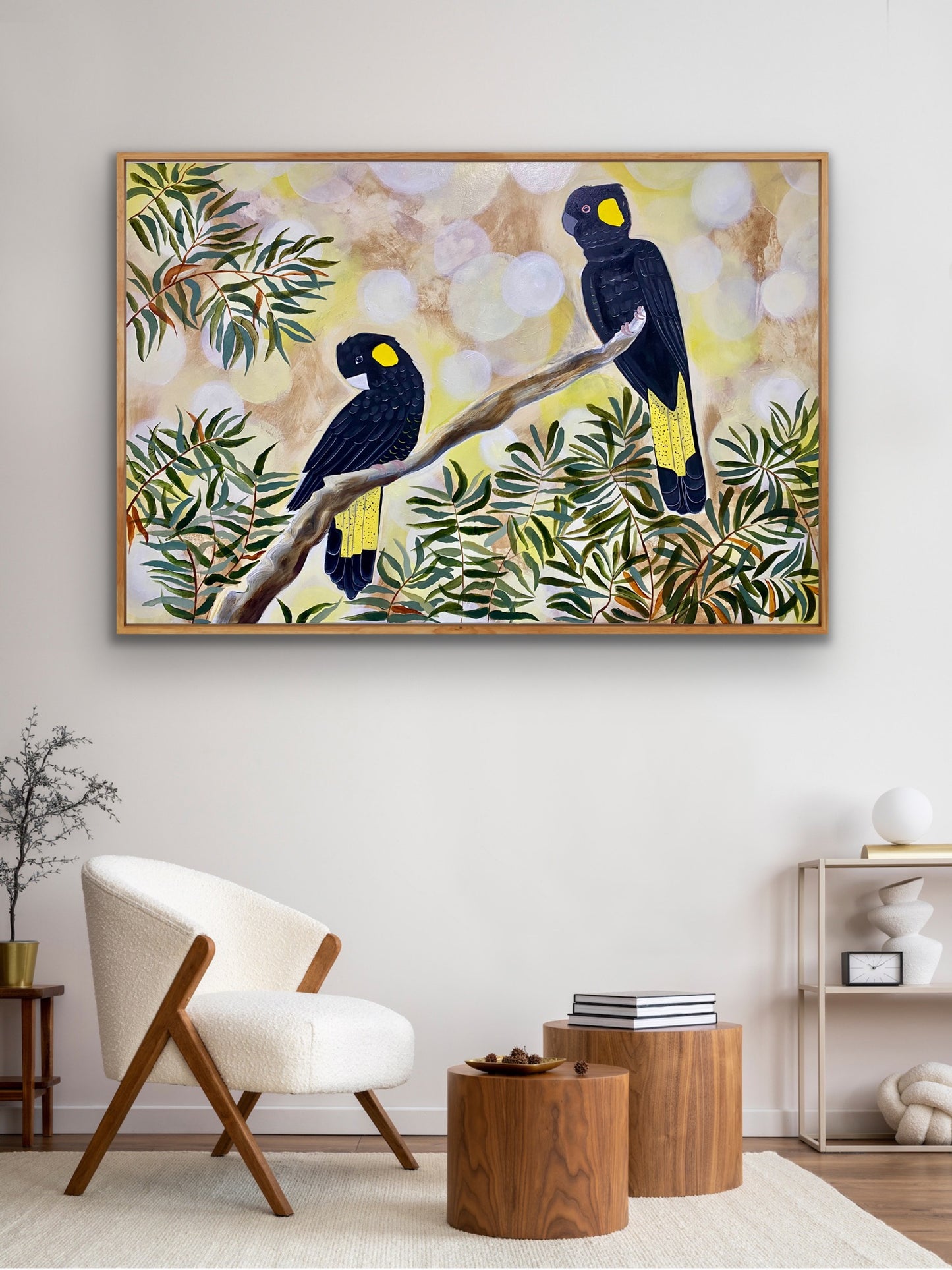 Black cockatoos in the Afternoon Light