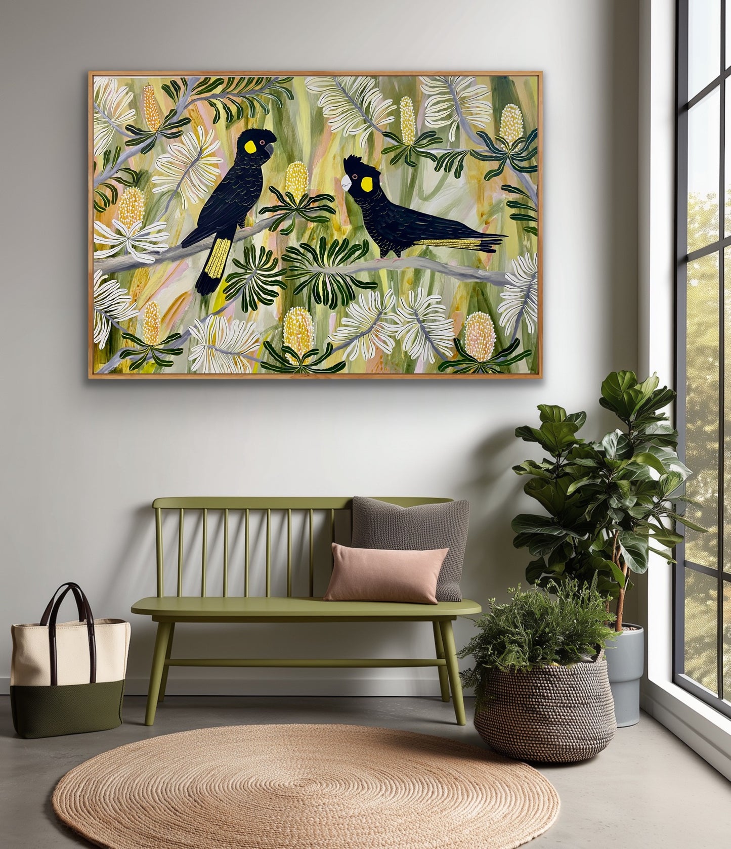 Black Cockatoos in Spring