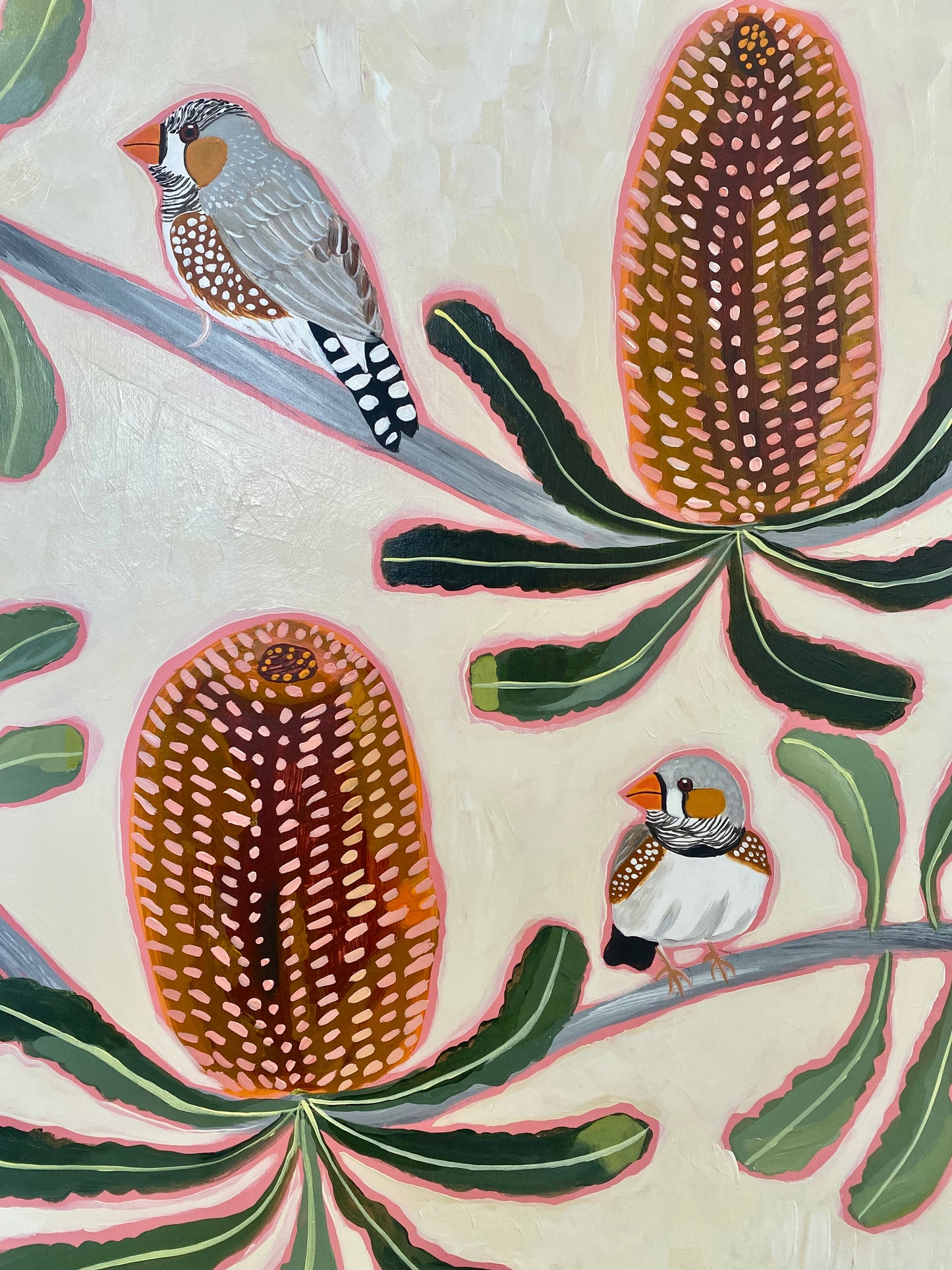 Zebra Finch and Banksia #2