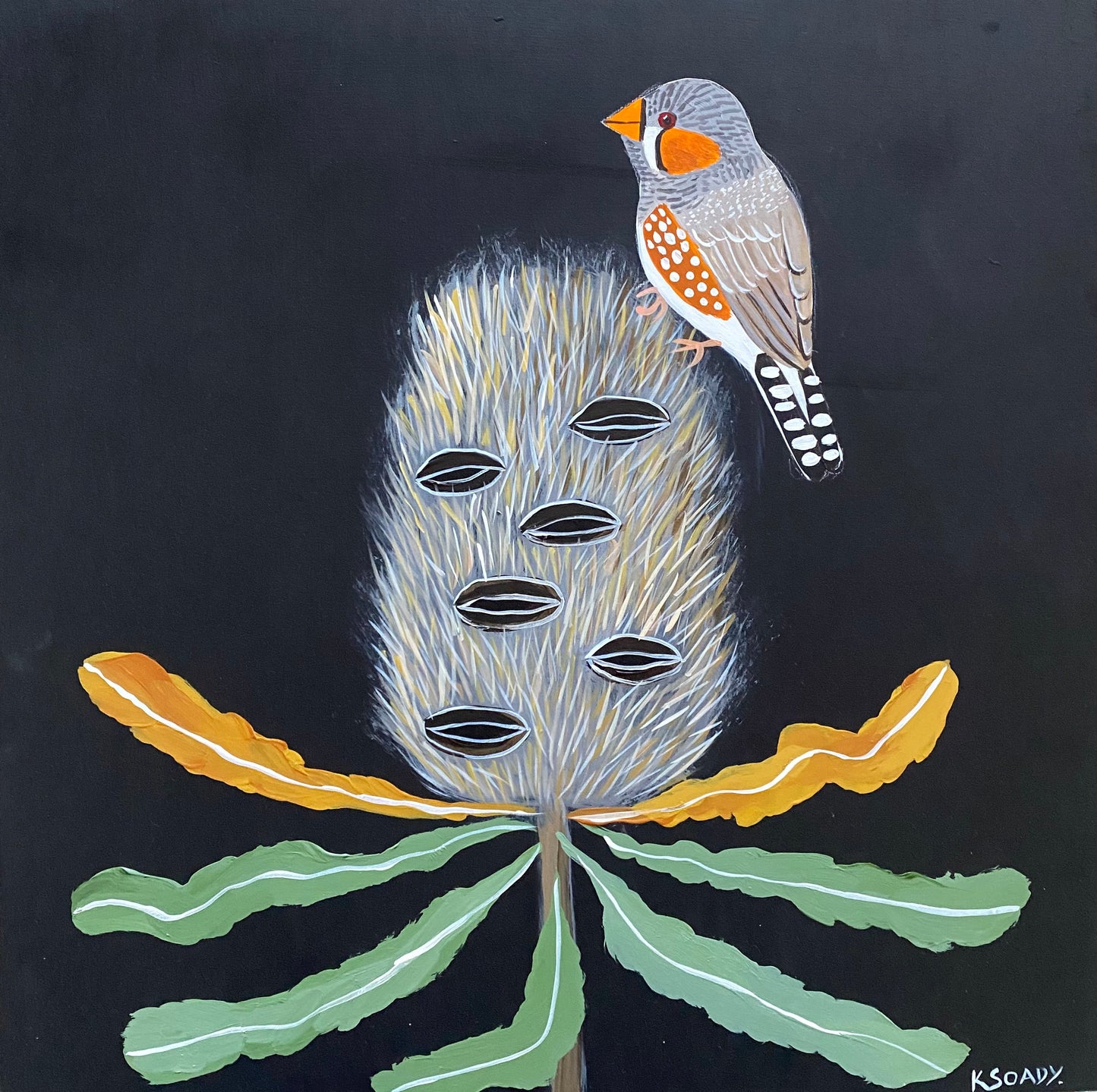 Banksia & Zebra Finch
