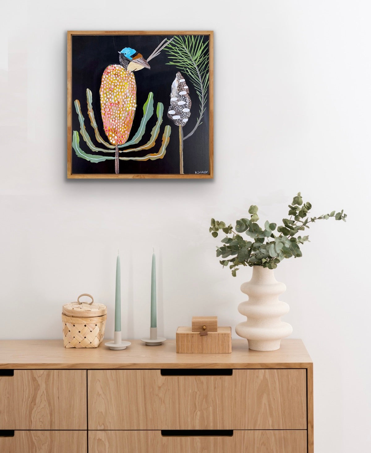 Banksias and Fairy Wren