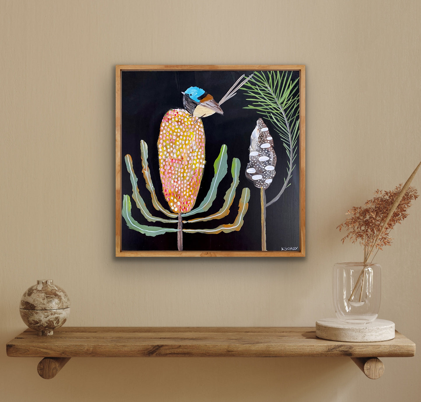 Banksias and Fairy Wren