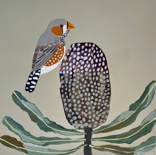 Zebra Finch & Banksia #3