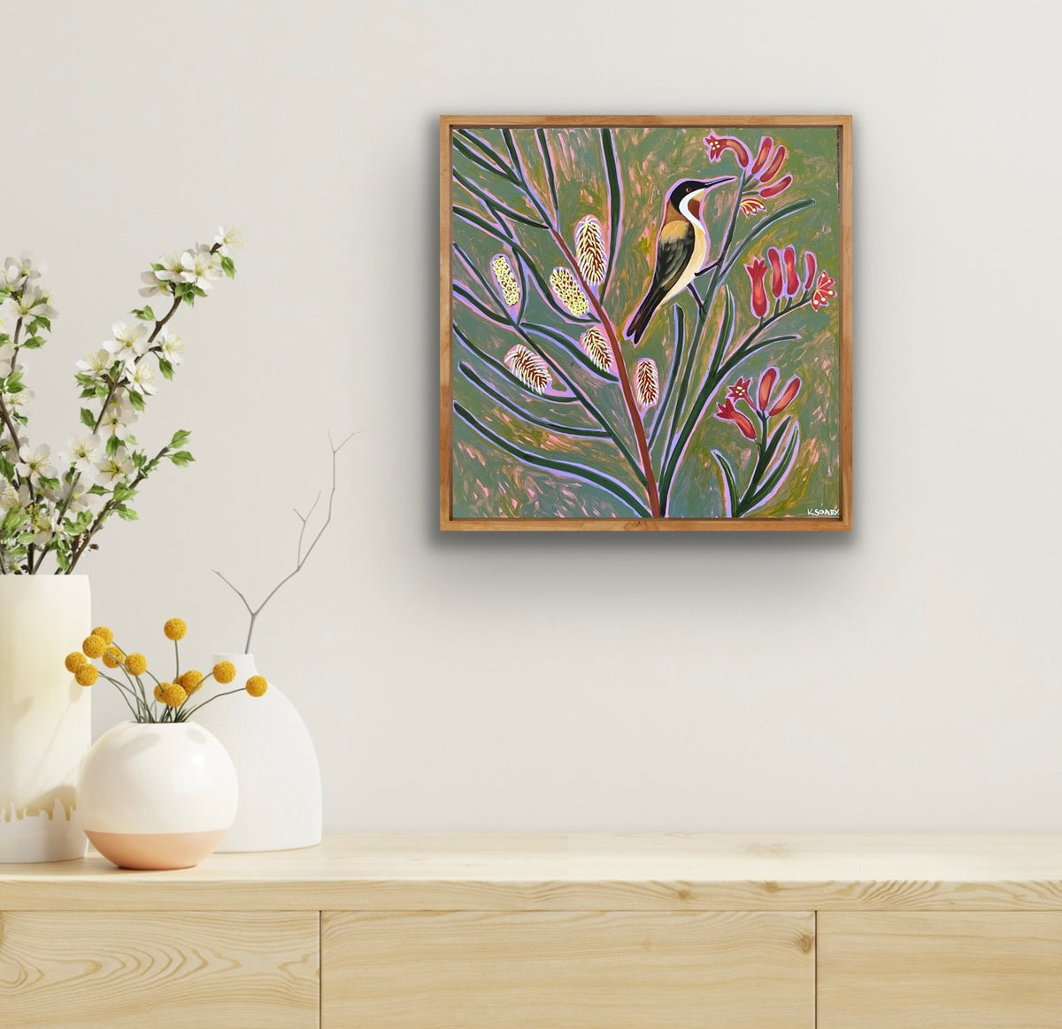 Hakea, Kangaroo Paw and Honeyeater