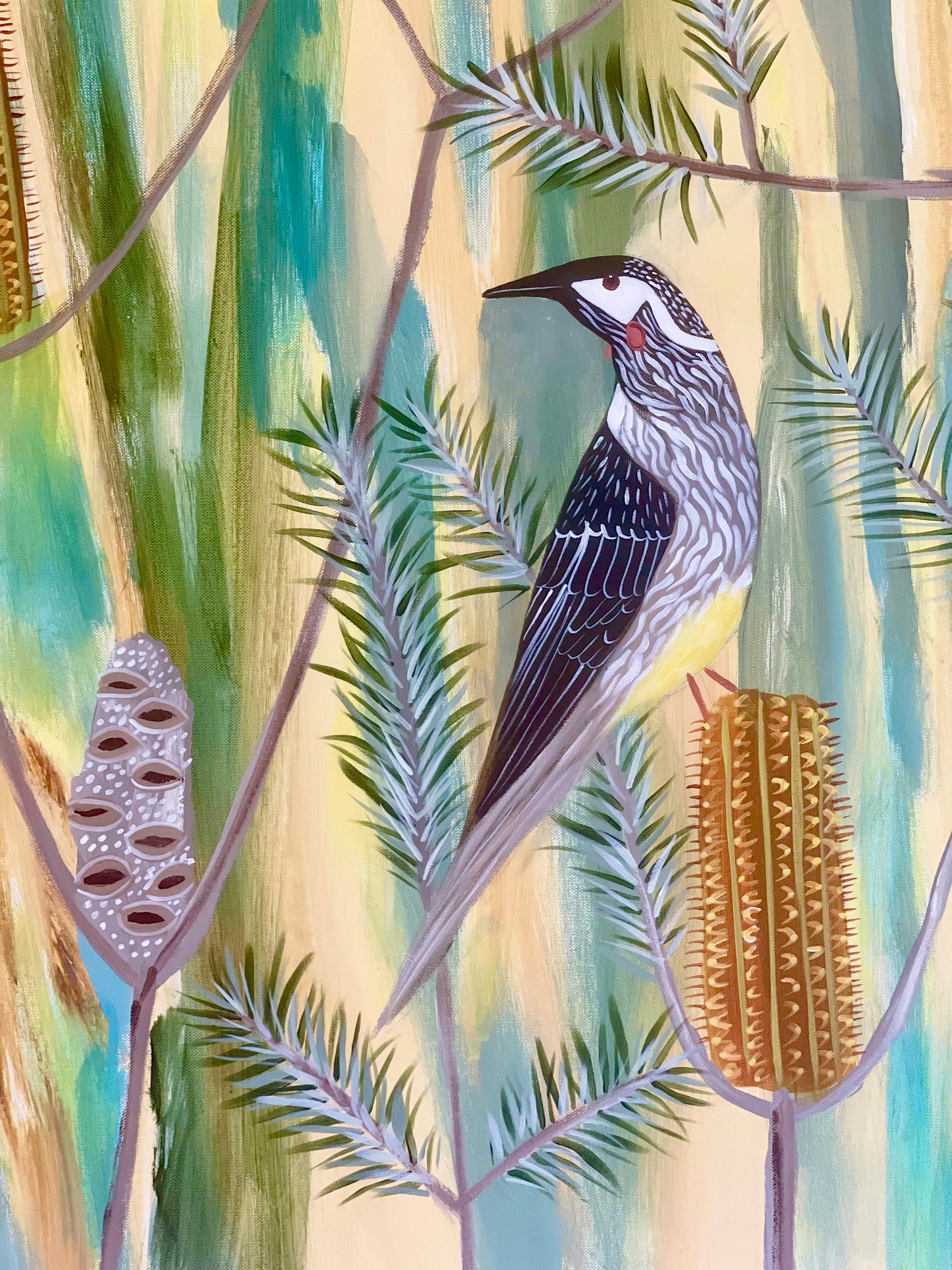 Watttlebird in the Banksia #3