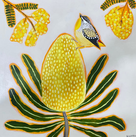 Pardalote and banksia #2