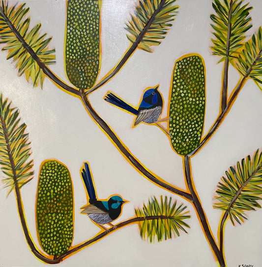 Fairy Wrens and Banksia #1