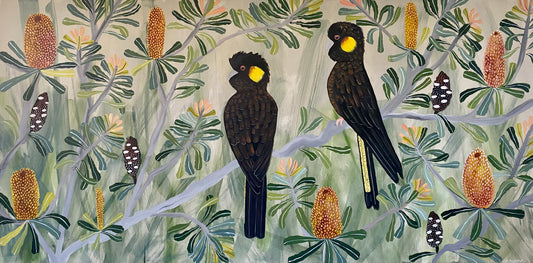 Black Cockatoos in Autumn