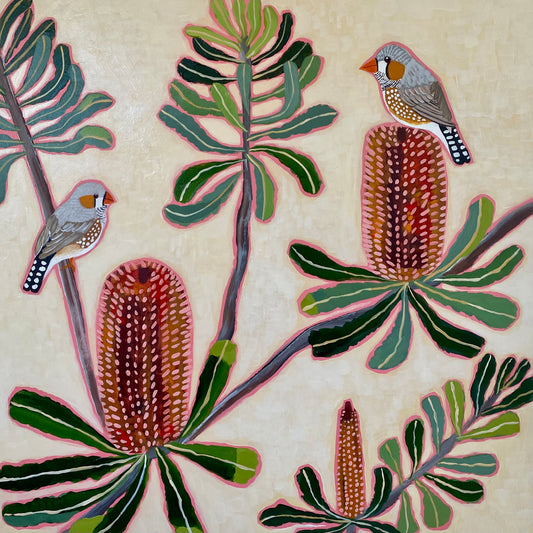 Zebra Finch and Banksia