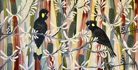 Desert Banksia and Black Cockatoos #2