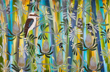 Load image into Gallery viewer, Kookaburra and Honeyeaters in the Banksia - Katoomba