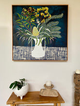Load image into Gallery viewer, White Vase with Natives and Honeyeater