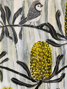 Finches in the Banksia