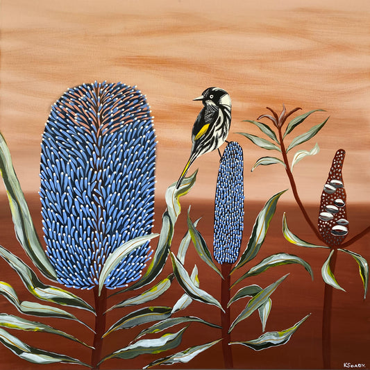 Blue Banksia & Honeyeater