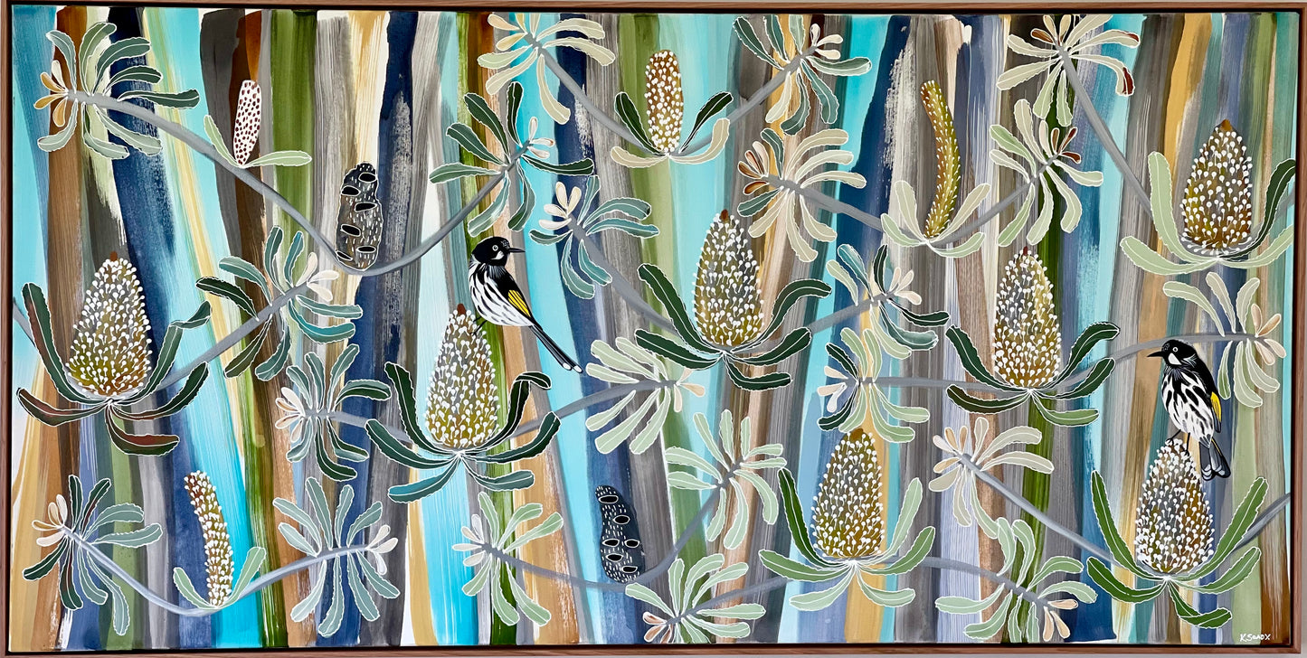 Spring Banksia and Honeyeaters #2