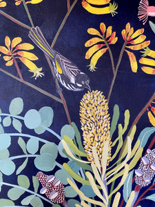 Natives with Honeyeater and Green Vase #2