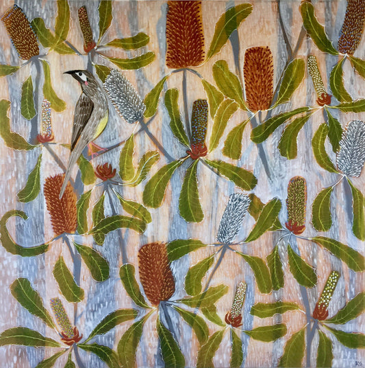 Wattlebird in the Bryon Banksias