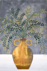 Yellow Vase and acacia Blossom #2