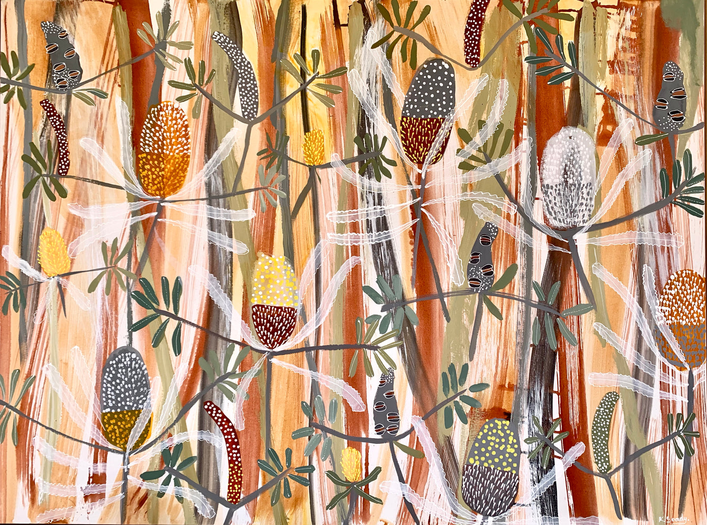Bright Day Banksia #1 - framed in Oak