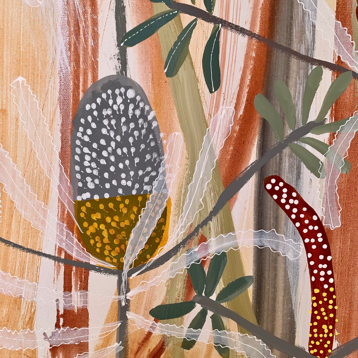 Bright Day Banksia #1 - framed in Oak