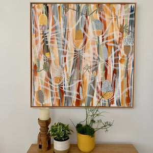 Bright Day Banksia #2 - framed in Oak